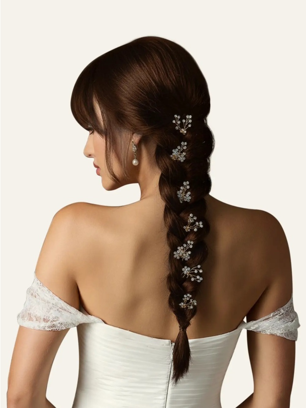 Rhinestone Floral Cluster Hairpin Set - Picture 1 of 2